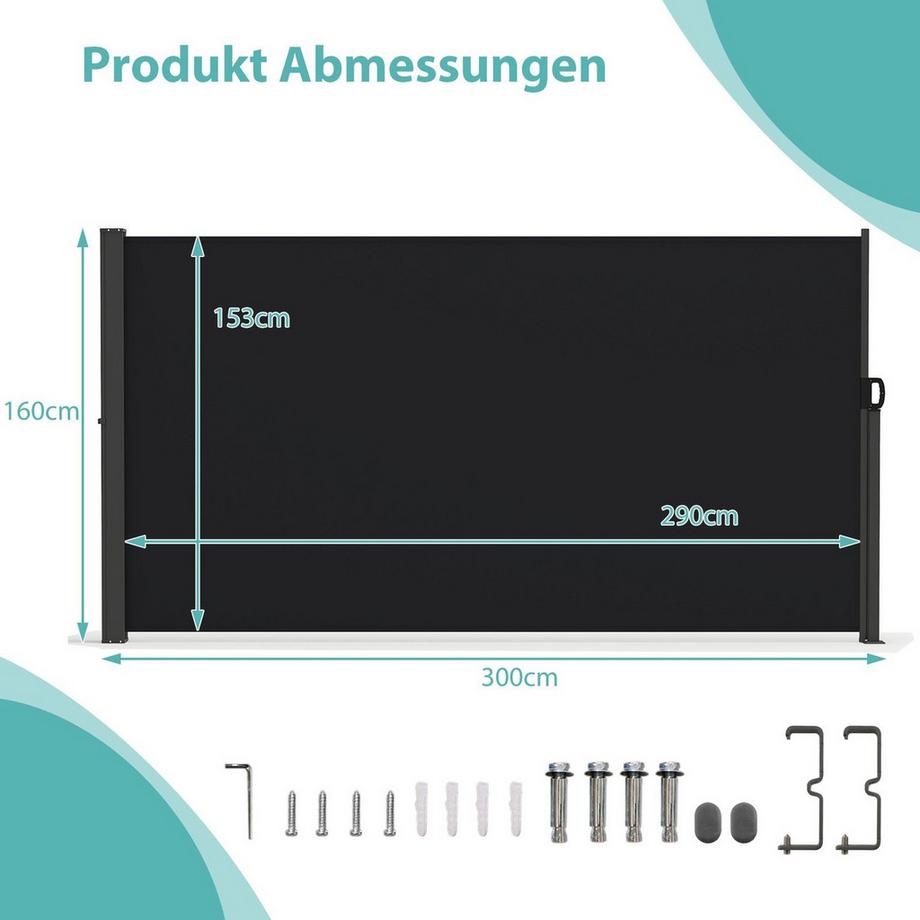 Northix Einziehbarer Sichtschutz für den Garten  