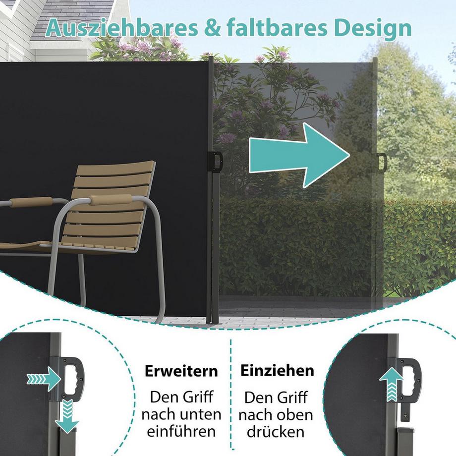 Northix Einziehbarer Sichtschutz für den Garten  