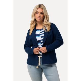 Ulla Popken  Blazer di felpa in comodo tessuto elasticizzato con revers 