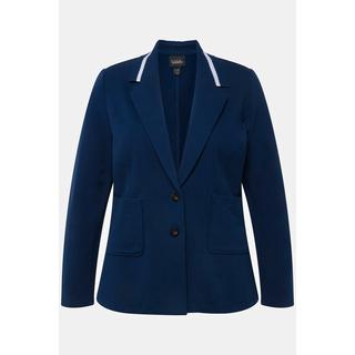 Ulla Popken  Blazer di felpa in comodo tessuto elasticizzato con revers 