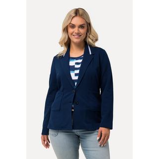 Ulla Popken  Blazer di felpa in comodo tessuto elasticizzato con revers 