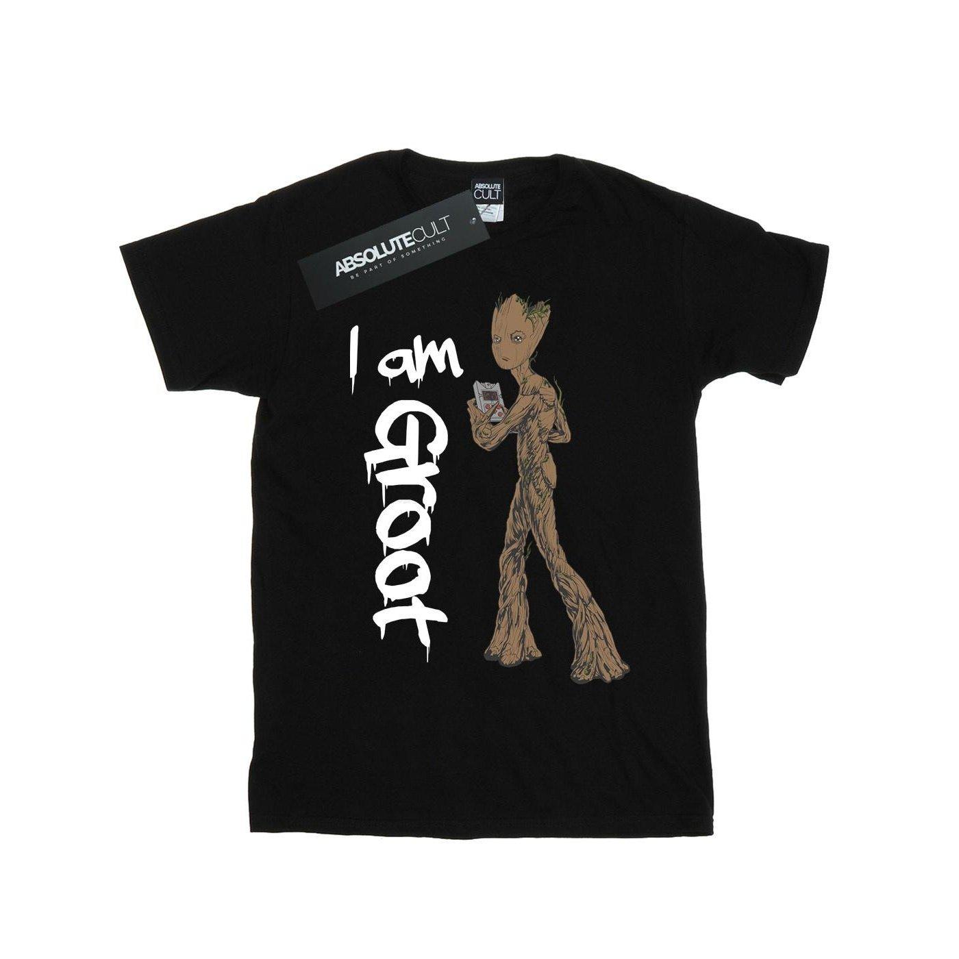 Image of Avengers Infinity War Graffiti Groot Tshirt Herren Schwarz XXL