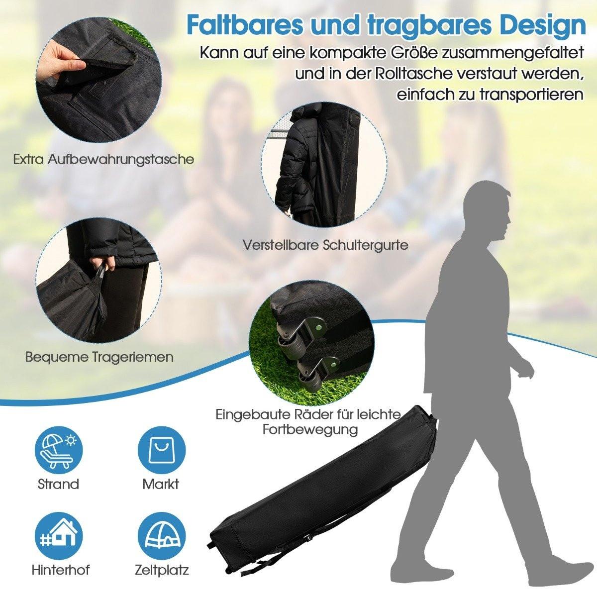 Northix 3 m x 3 m Großes Überdachungszelt Partyzelt mit Schrägen Beinen Weiß  