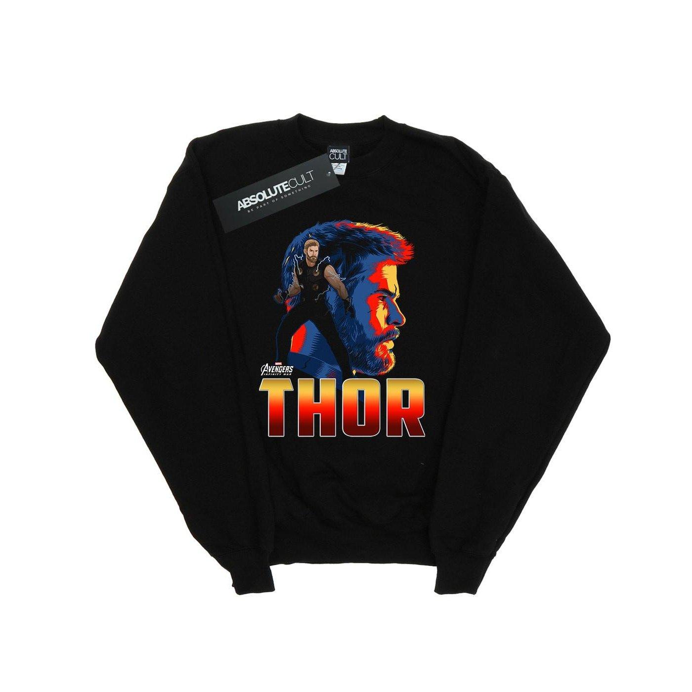 Image of Avengers Infinity War Thor Character Sweatshirt Damen Schwarz L