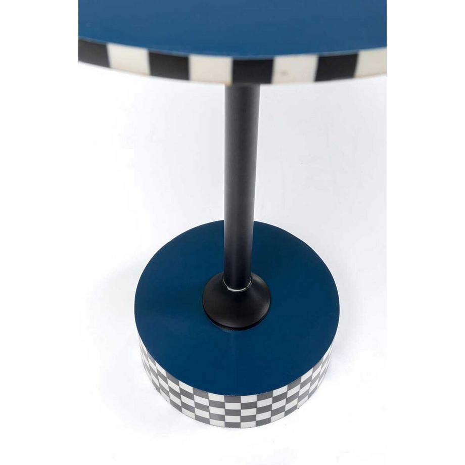 KARE Design Table d'appoint Domero Race bleu rond 40  