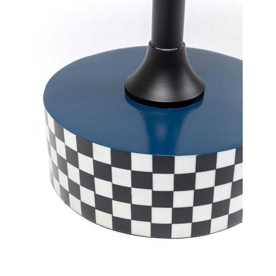 KARE Design Table d'appoint Domero Race bleu rond 40  