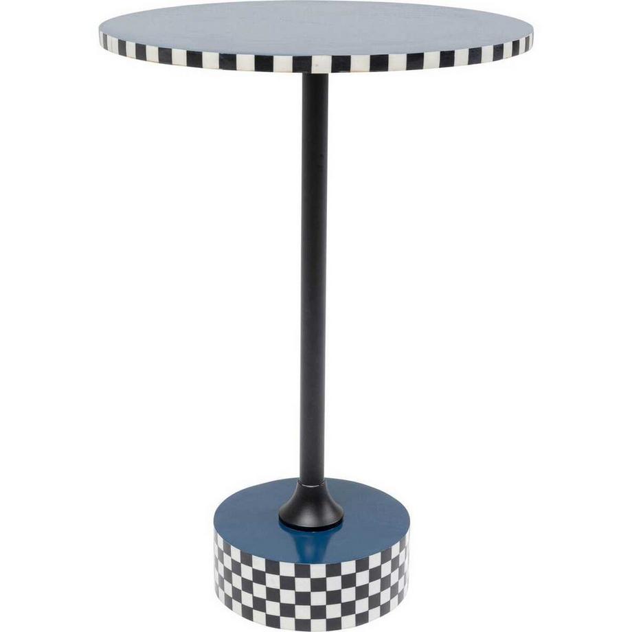 Table d'appoint Domero Race bleu rond 40