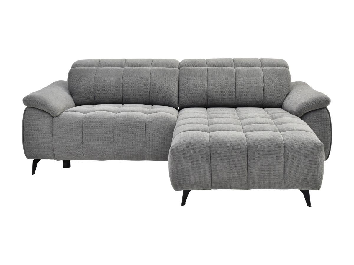 Vente-unique Eckrelaxsofa elektrisch - Ecke rechts - Strukturstoff - Grau - CELTIMO  