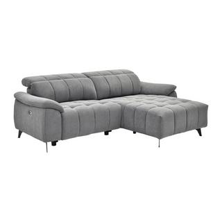 Vente-unique Eckrelaxsofa elektrisch - Ecke rechts - Strukturstoff - Grau - CELTIMO  