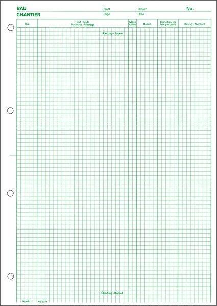 Favorit FAVORIT Devis-Ausmassblock A4 2074 grün, 80g 100 Blatt  