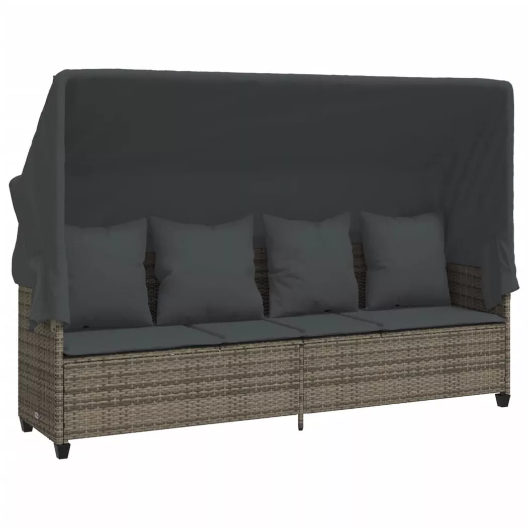VidaXL - lettino Polirattan, One Size, Grigio