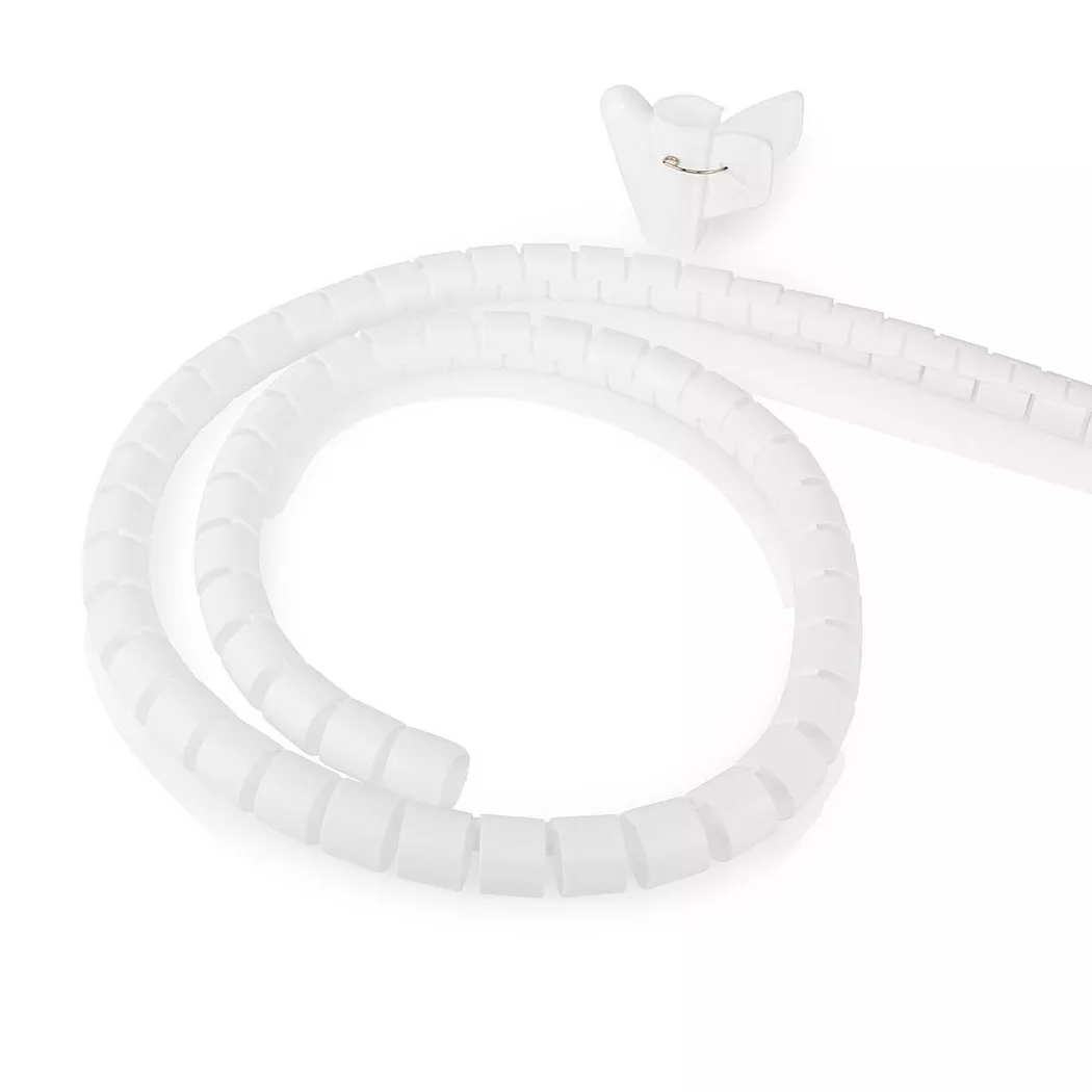 Nedis - Gestione dei cavi | Manicotto a spirale | 1 pz. | Spessore massimo del cavo: 28 mm | PE | Bianco, One Size