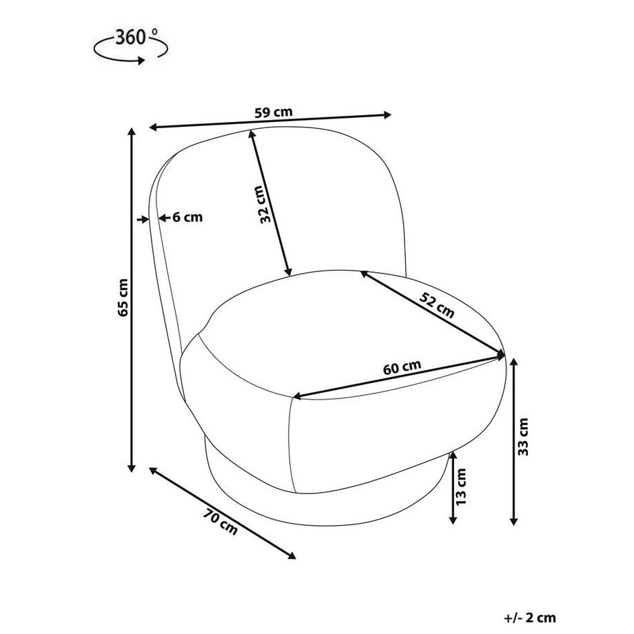 Beliani Drehsessel aus Bouclé Minimalistisch AYLO  