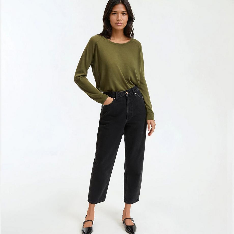 La Redoute Collections Pull col rond en maille fine  