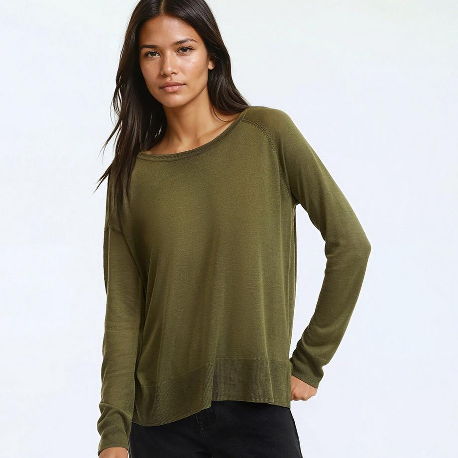 Pull col rond en maille fine