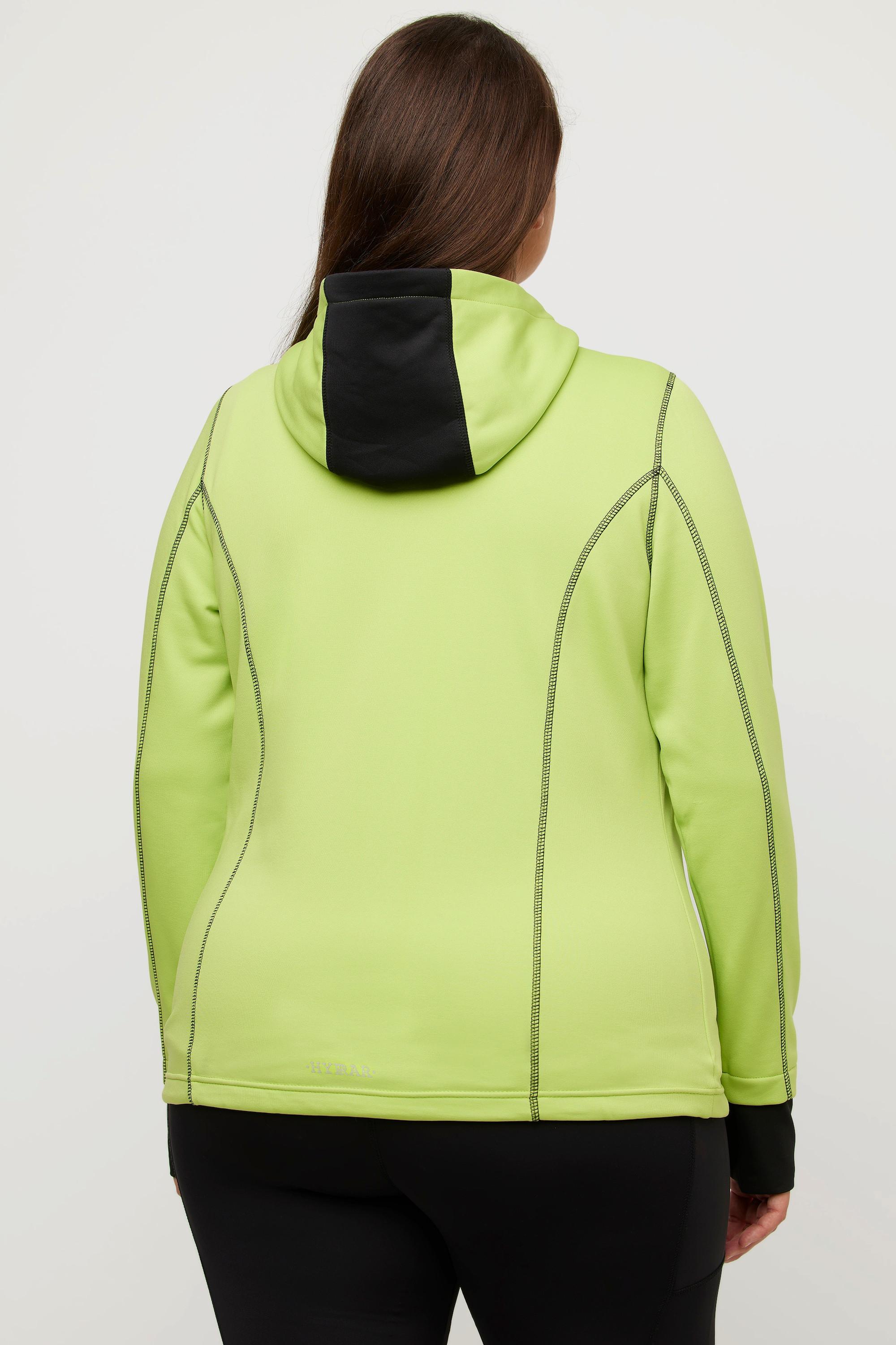 Ulla Popken  HYPRAR Sweatjacke, Reflektordruck, Kapuze, Daumenloch 