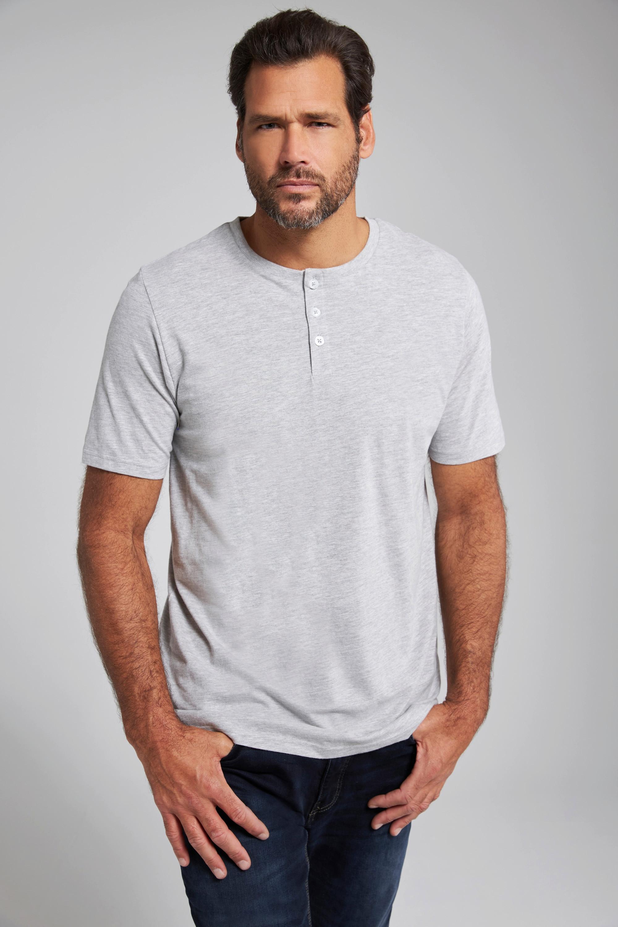 JP1880  T-shirt Henley, collection Basic. Manches courtes et patte de boutonnage 