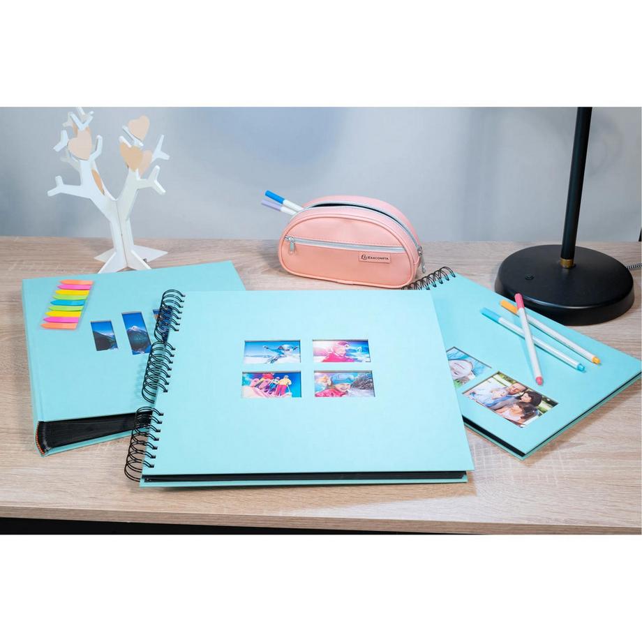 Exacompta Album photo à spirales 60 pages noires Milano  