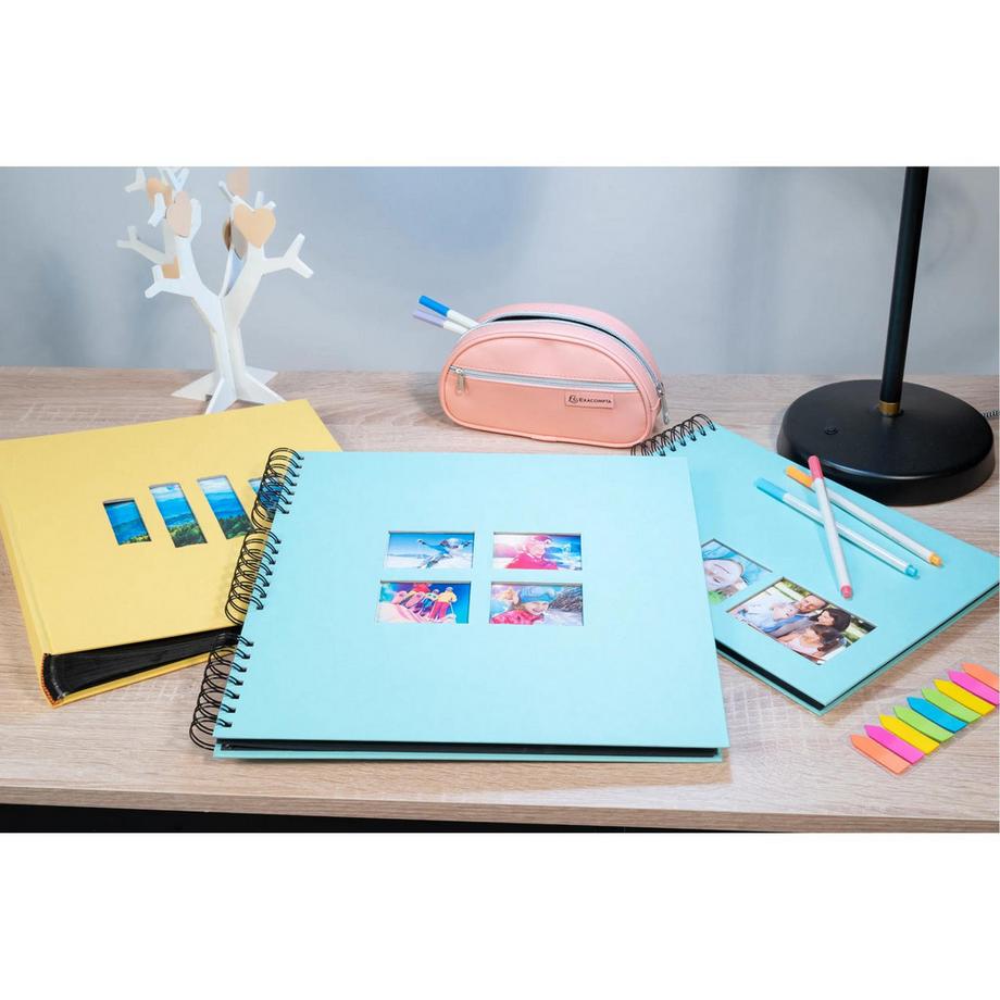 Exacompta Album photo à spirales 60 pages noires Milano  