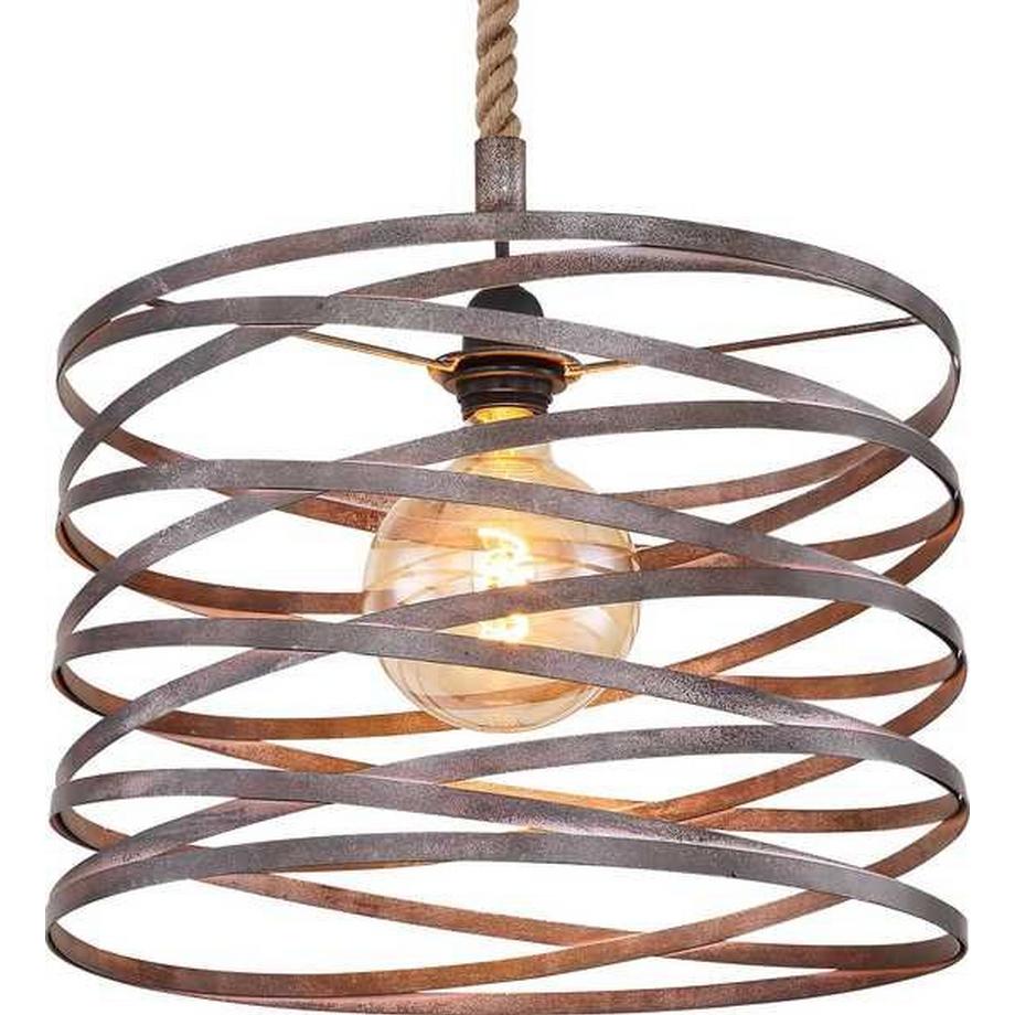 mutoni Lampe à suspension Marco métal noir 1xE27  