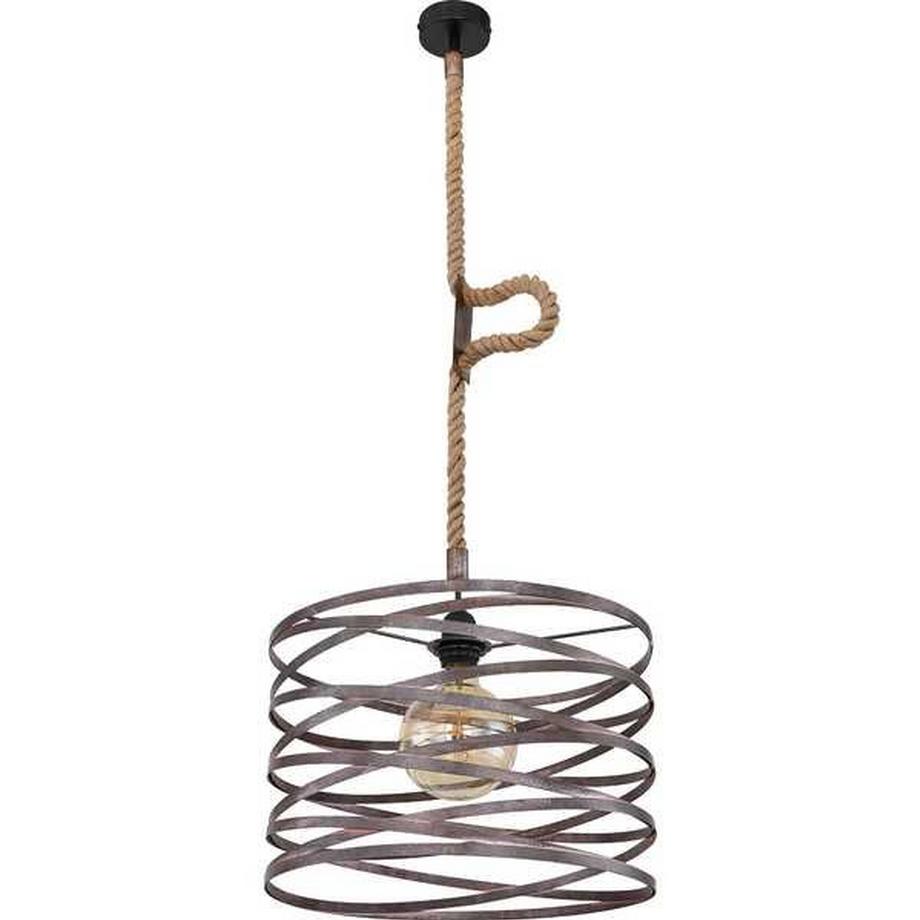 mutoni Lampe à suspension Marco métal noir 1xE27  