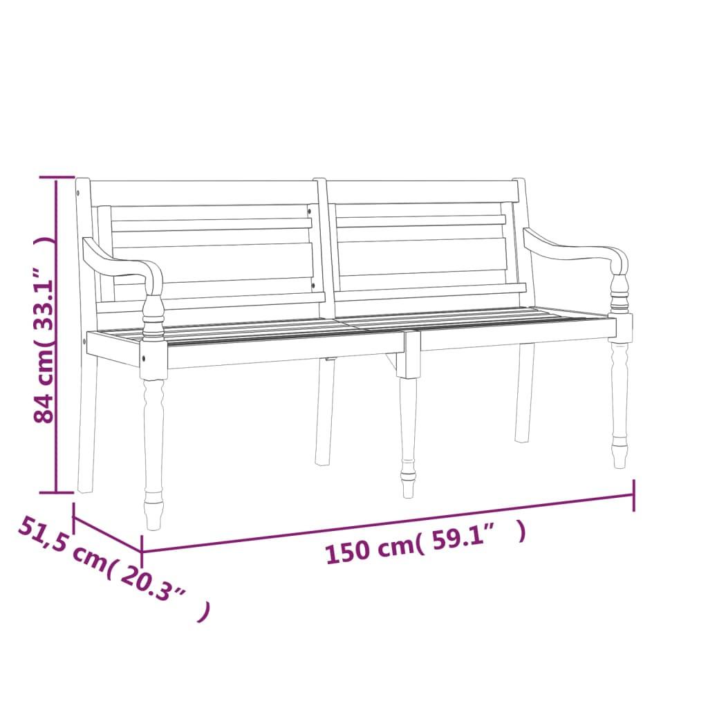 VidaXL Bank teak  