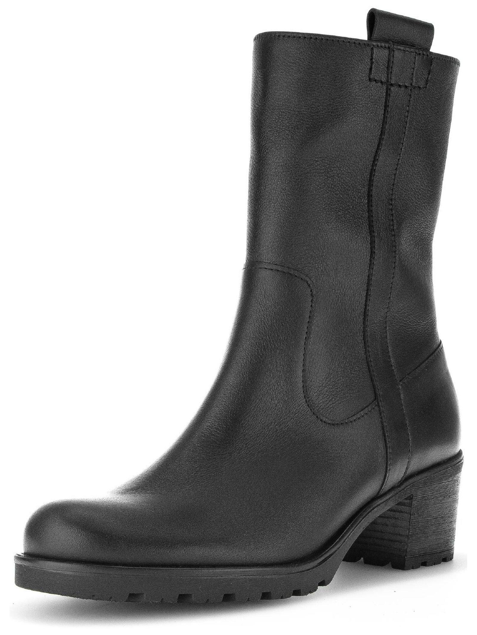 Image of - Leder Stiefelette Damen Schwarz 38