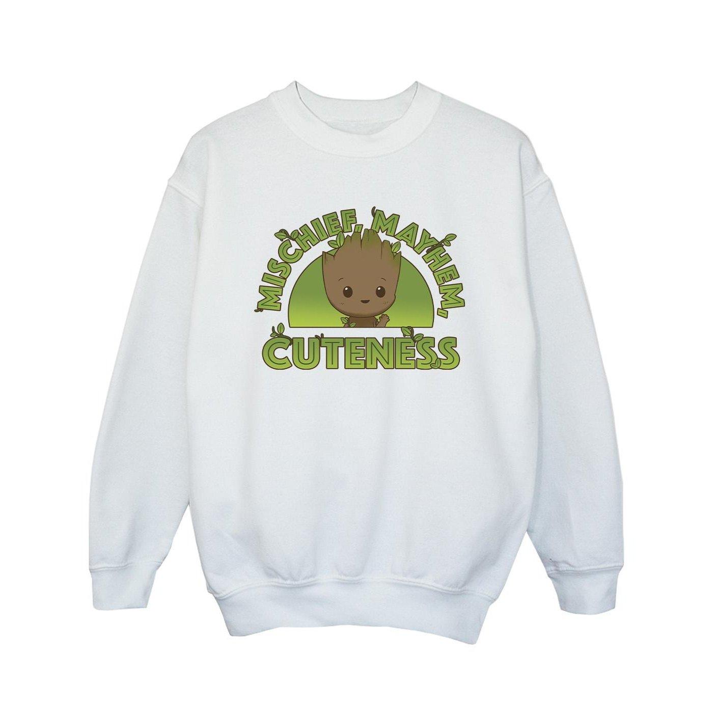 Image of I Am Groot Mischief Mayhem Sweatshirt Unisex Weiss 128
