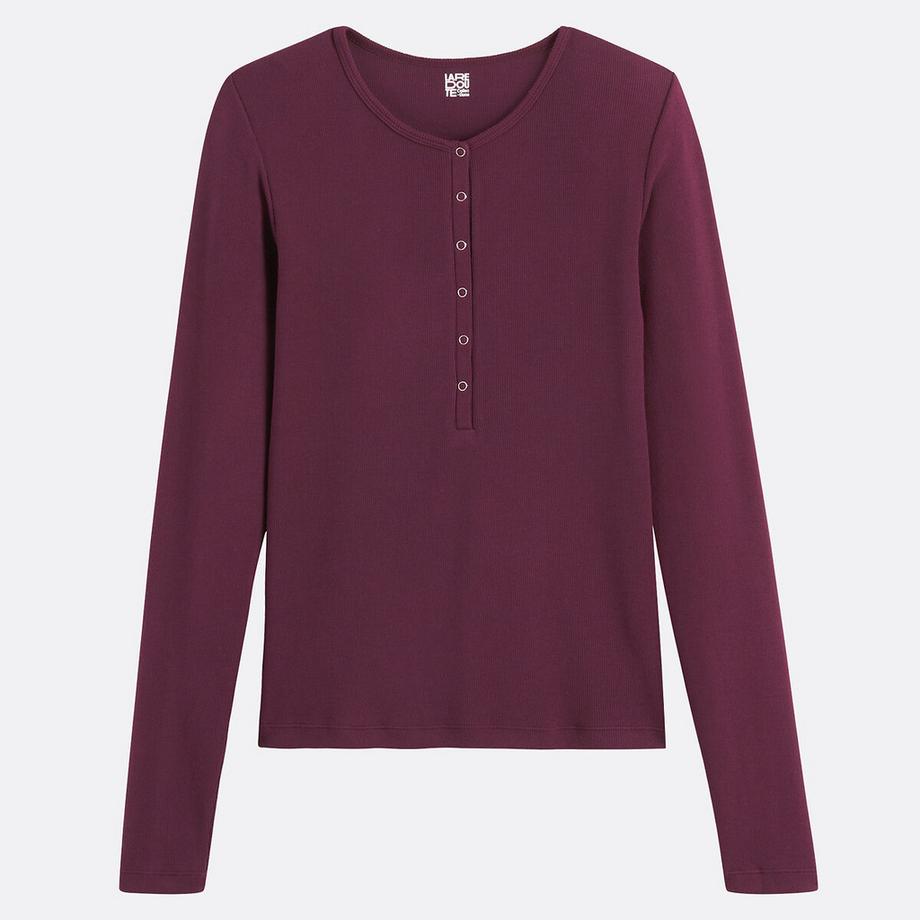 La Redoute Collections T-shirt Maniche Lunghe Henley  