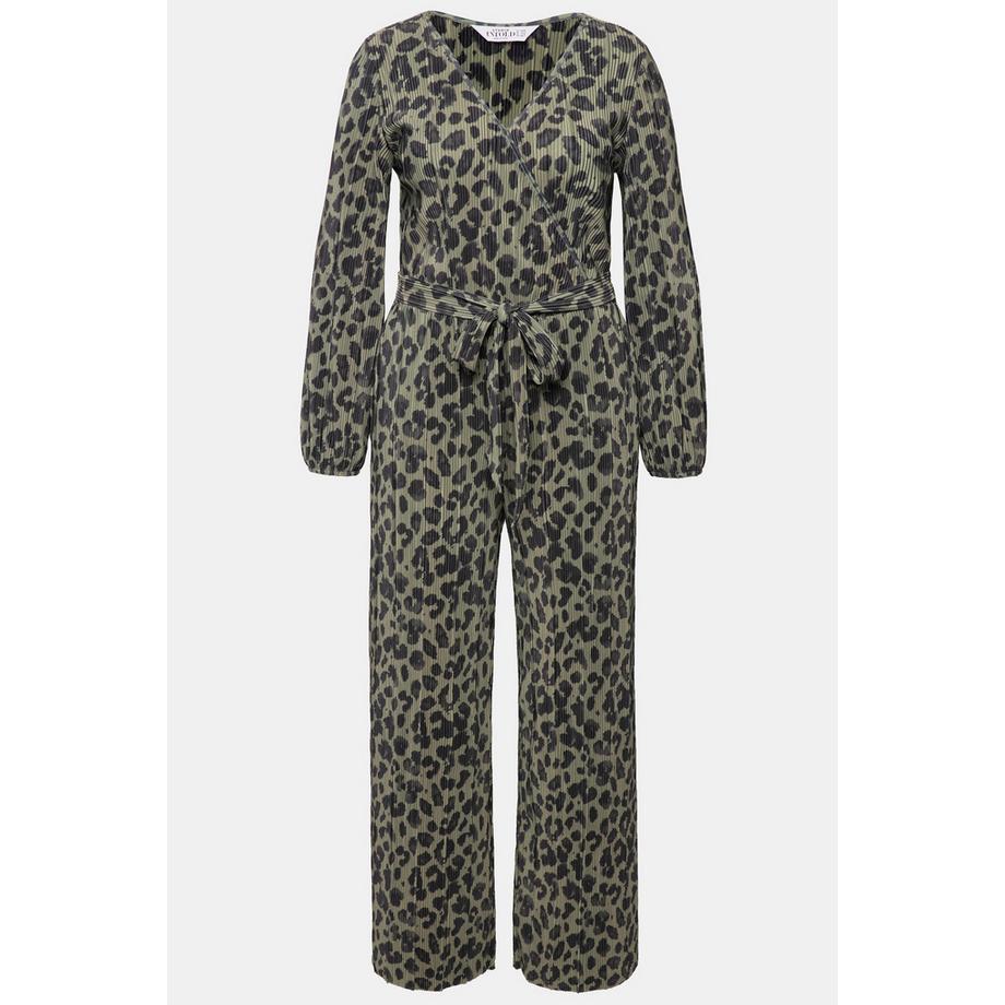 Studio Untold Plissee Leopard Weites Bein Jumpsuit  