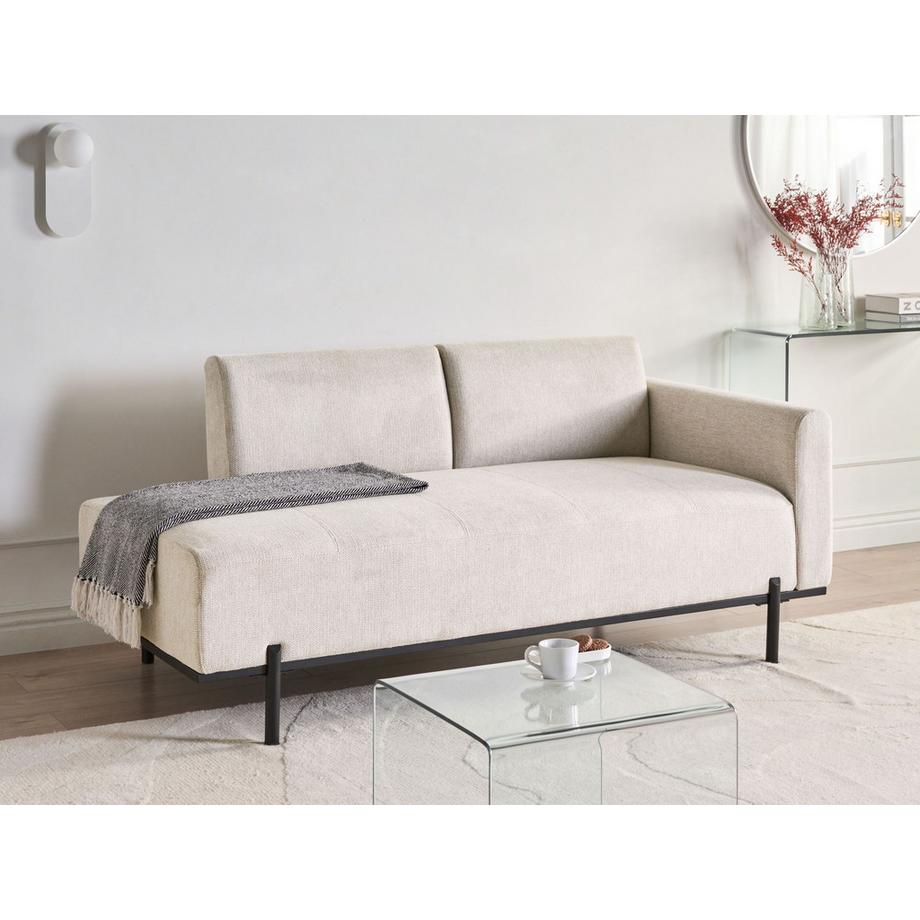 Beliani Chaiselongue aus Kunstleinen  SAVASSE  