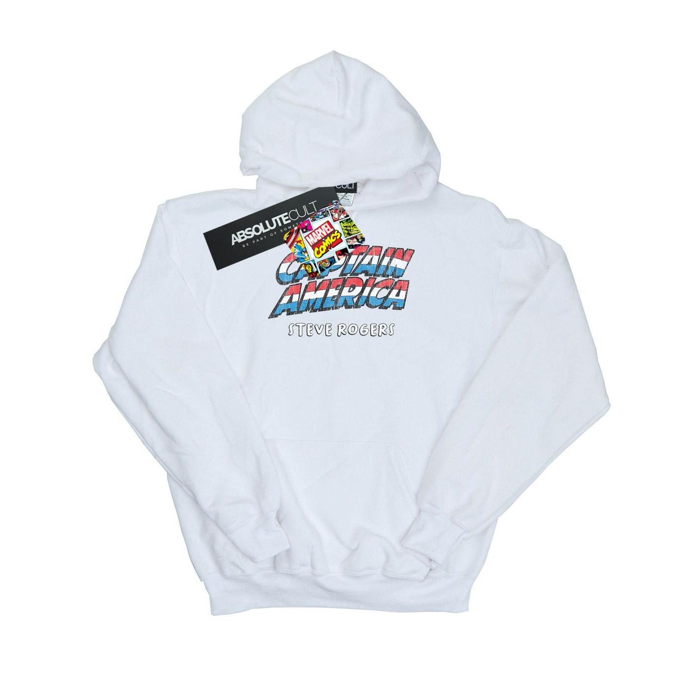 Image of Captain America Aka Steve Rogers Kapuzenpullover Jungen Weiss 128