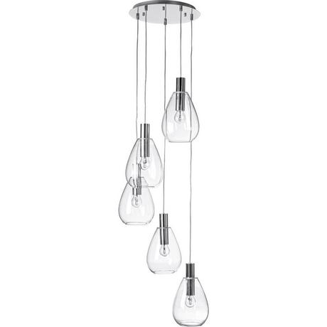 mutoni Plafonnier Glaring 5 lumières argent transparent  