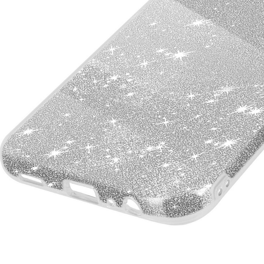 Avizar  Glitter Hülle Samsung A15 Silber 
