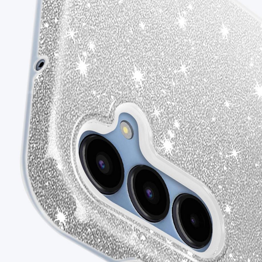 Avizar  Glitter Hülle Samsung A15 Silber 