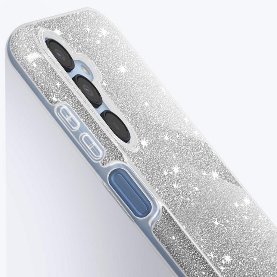 Avizar  Glitter Hülle Samsung A15 Silber 