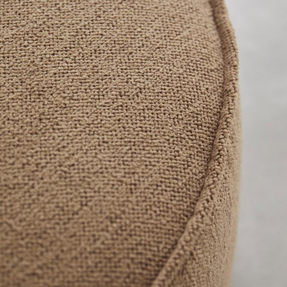 Tikamoon Fußhocker mit camelfarbenem Stoffbezug Dario  