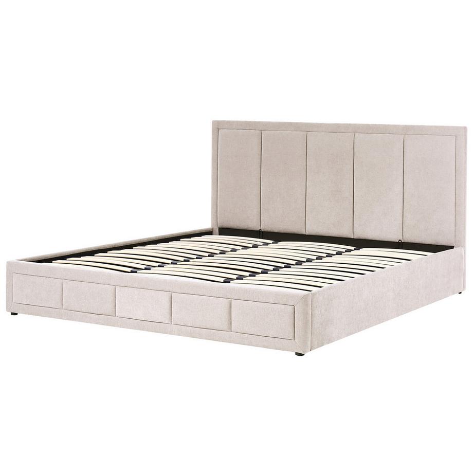 Beliani Lit ottoman en Tissu chenille Minimaliste QUIBERON  