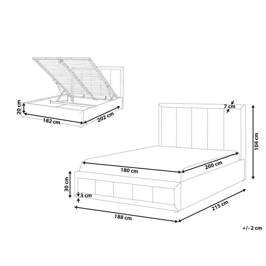 Beliani Lit ottoman en Tissu chenille Minimaliste QUIBERON  