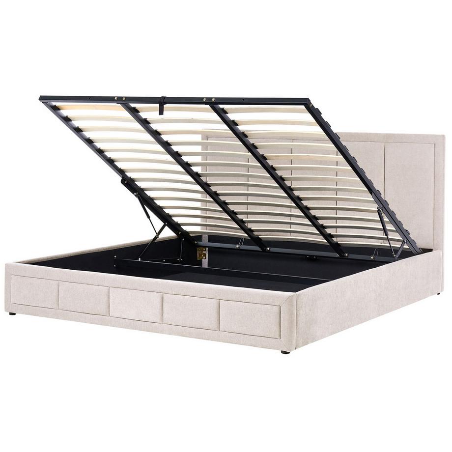 Bett mit Stauraum aus Chenillegewebe Minimalistisch QUIBERON