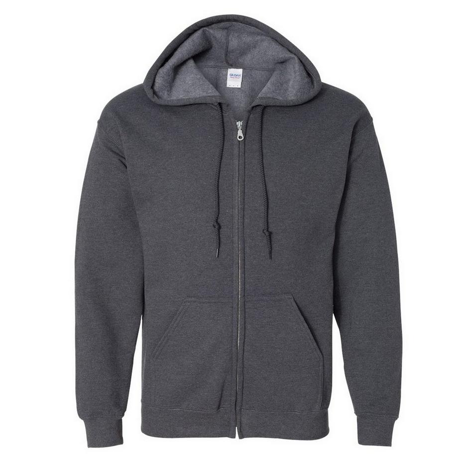 Mélange lourd Adulte Plein Zip Sweat à capuche Top