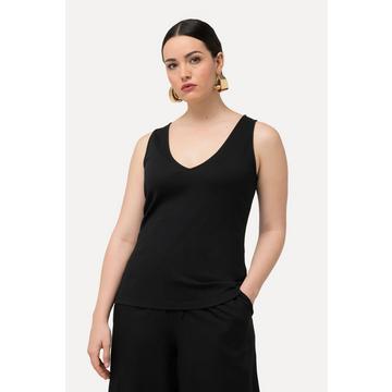 Débardeur col en V en jersey côtelé, coupe Slim Fit