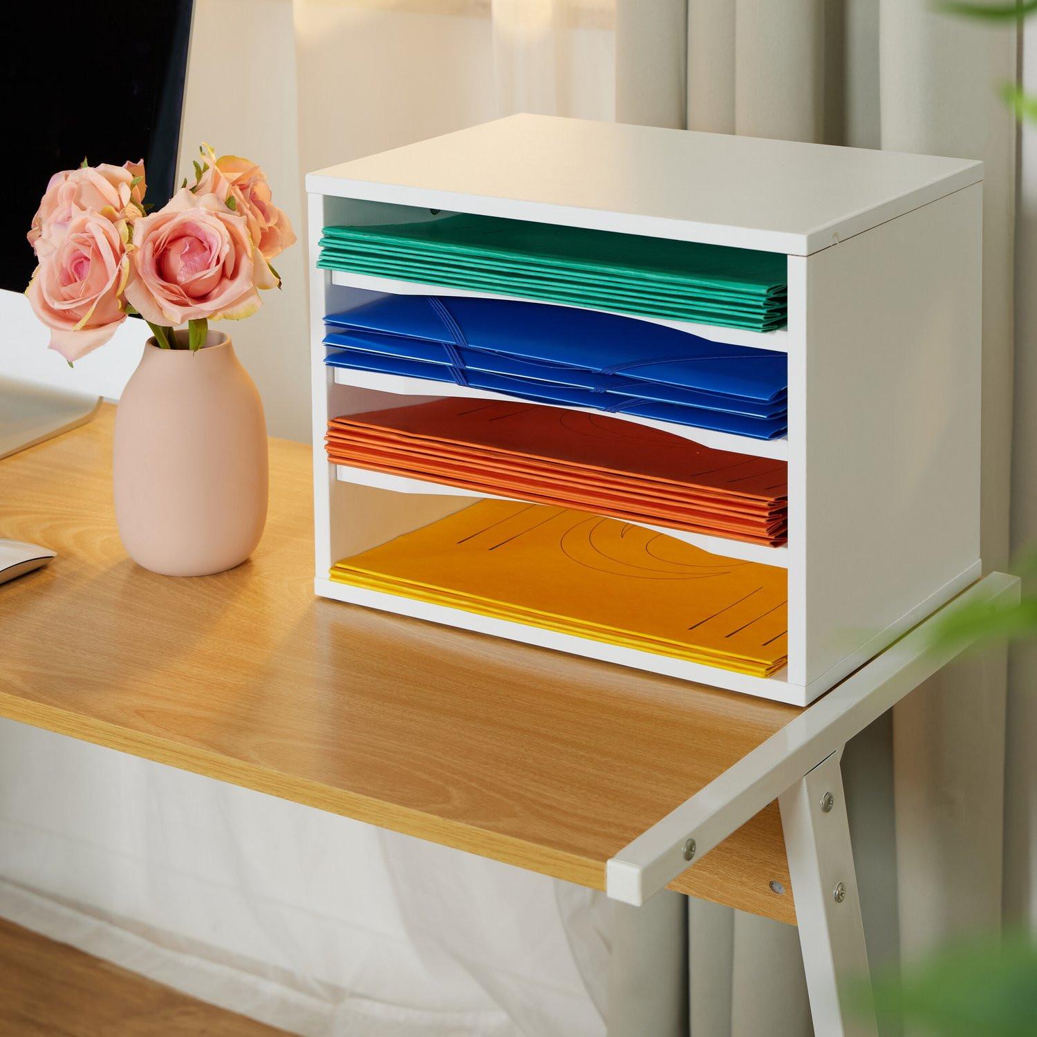 B2X Scomparto portadocumenti bianco 4 scomparti  