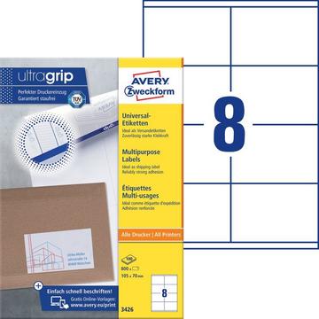 Universal-Etiketten 105 x 70 mm Papier Weiß 800 St. Permanent haftend Tintenstrahldrucker