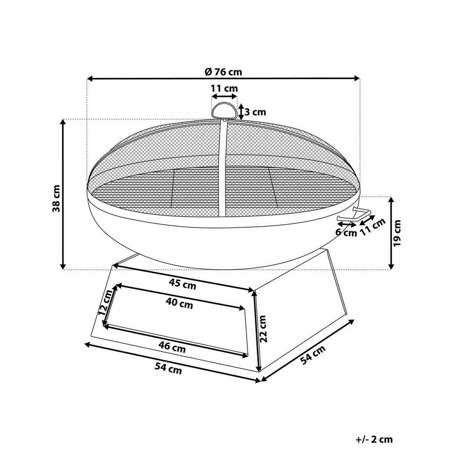 Beliani Camino con Griglia en Acciaio SEMERU  