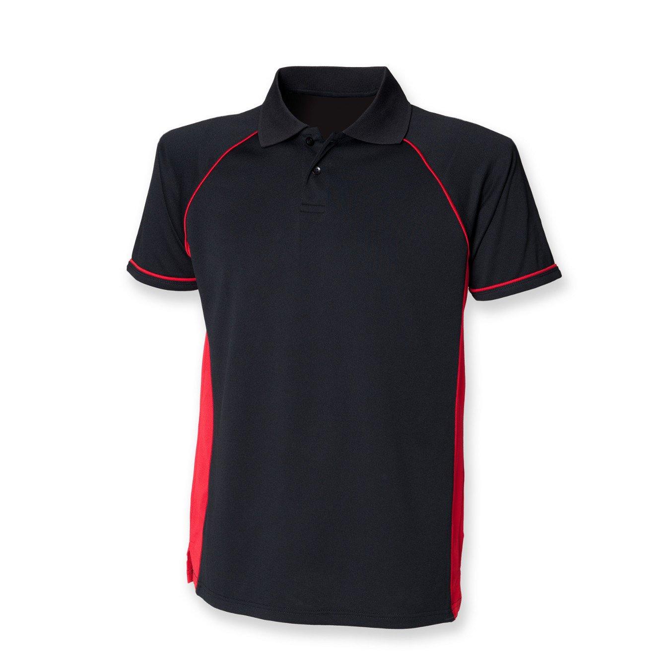 Image of Sport Poloshirt Panel Performance Herren Schwarz XL