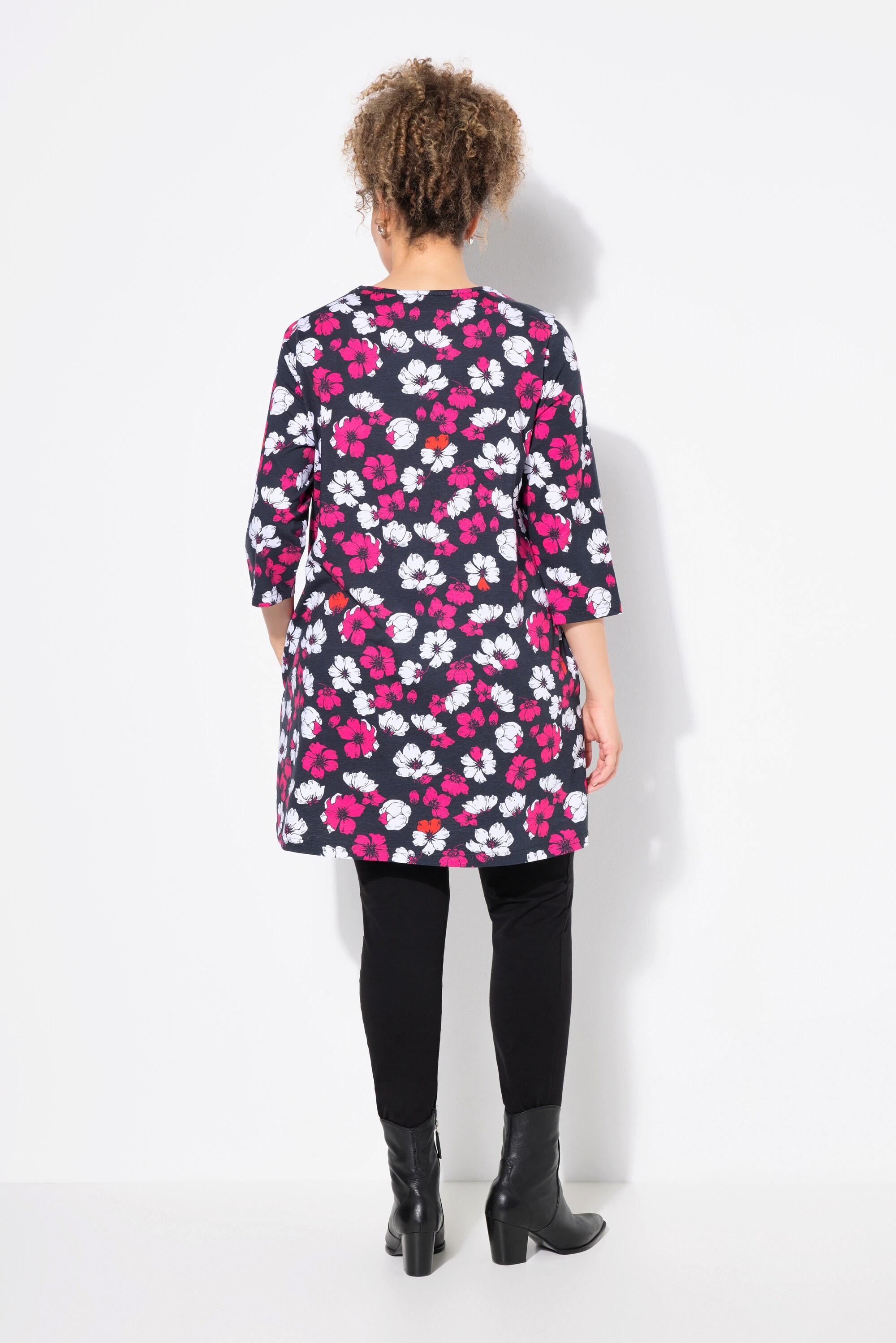 Ulla Popken Keyhole A-Linie Rundhals 3/4 Arm Longshirt  