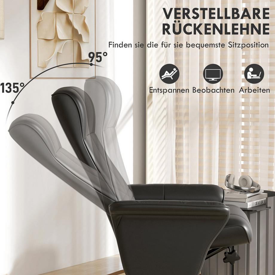 HOMCOM Fauteuil de relaxation avec repose-pieds  