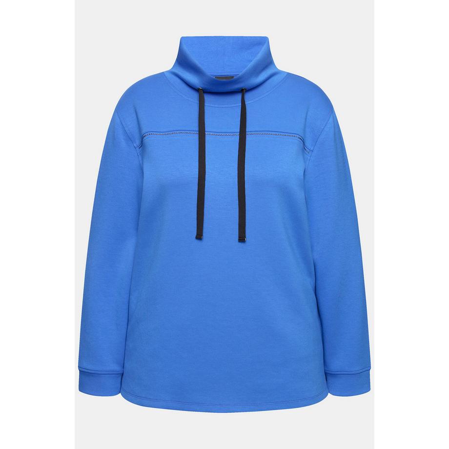 Ulla Popken Sweat-shirt Classique Pierres Fantaisie Col Montant Manches 3/4  