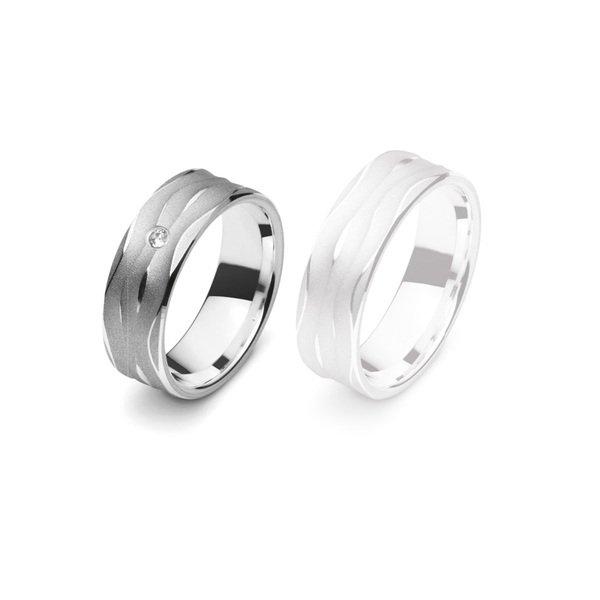 Image of Partnerring Silber 925 Zirkonia Damen Silber 54